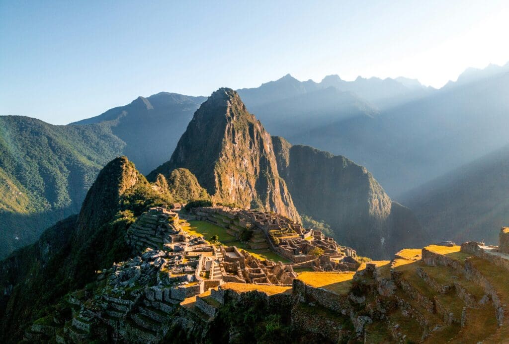 Machu Picchu captured in the morning sunrise.