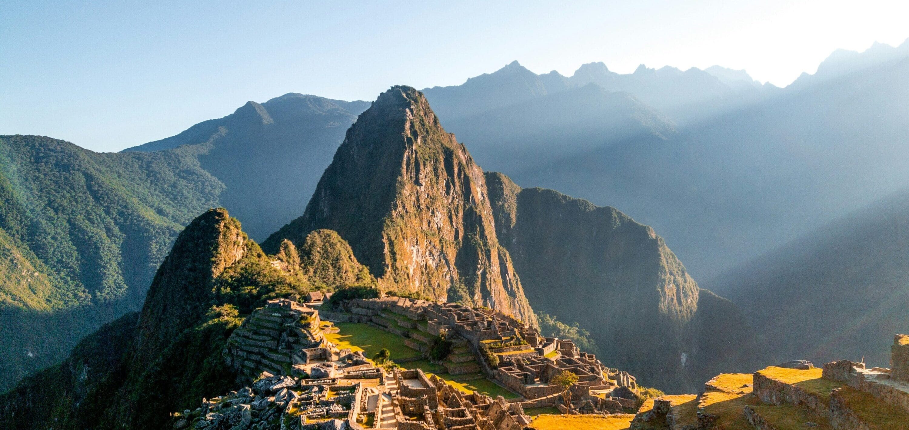 Machu Picchu captured in the morning sunrise.